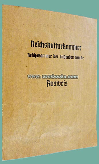 1938 RKK Ausweis Johann Spinnrker, Grabmal-Hersteller Oeynhausen